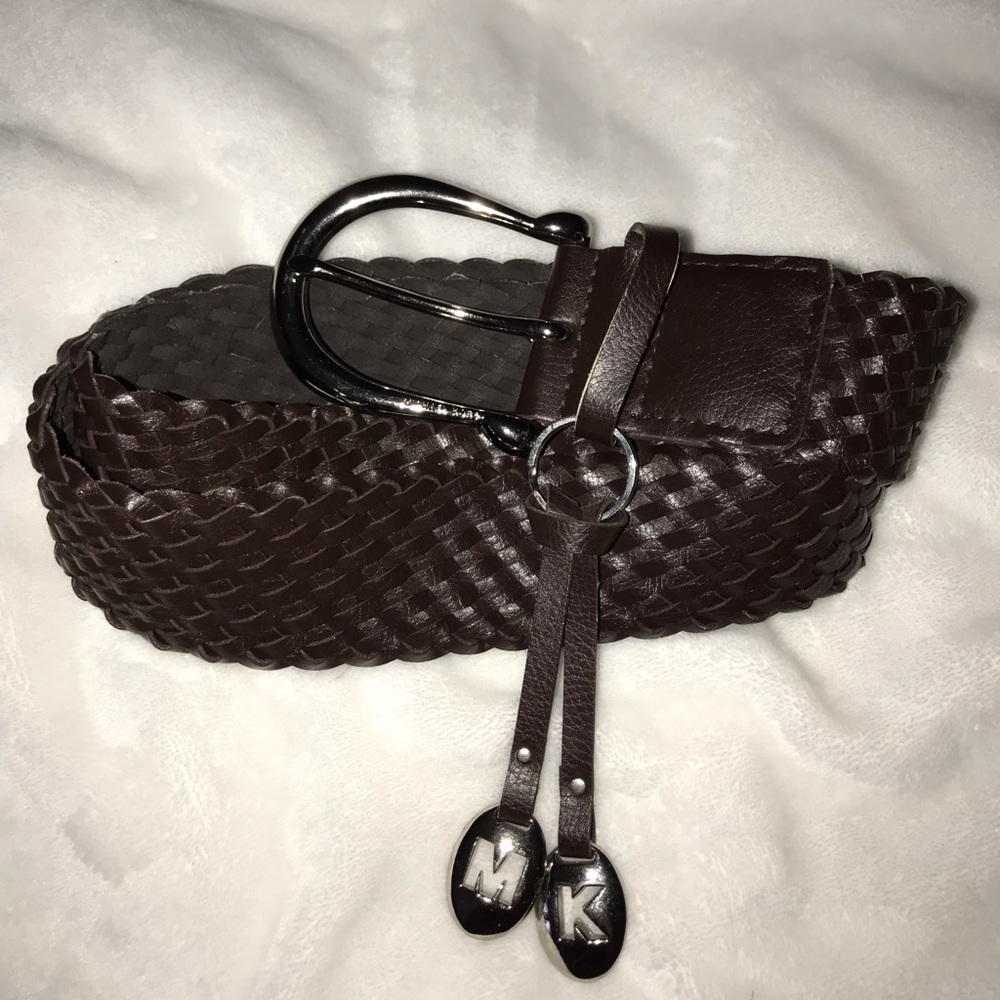 Michael Kors genuine leather braided belt